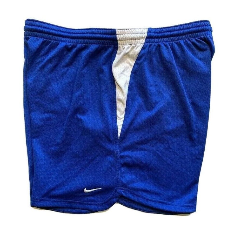 Nike Team FIT DRY Athletic Shorts Men Large‎ Swoosh Elastic Waist Run Train Blue